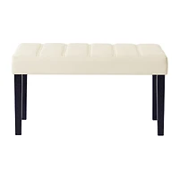 CorLiving California 24 Panel Tufted Leatherettte Bench