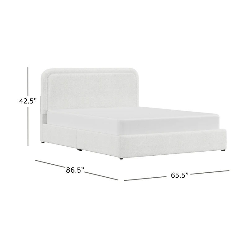 Better Homes & Gardens Juliet King Boucle Platform Bed, Ivory