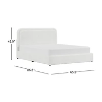 Better Homes & Gardens Juliet King Boucle Platform Bed, Ivory