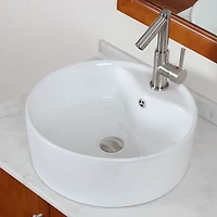 American Imaginations 18,25 in. Ensemble de récipients blancs au-dessus du comptoir W pour robinet central à 1 trou AI-30124