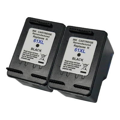 L-ink HP 61XL Pack de 2 Cartouches à Jet d'encres Noir à Rendement Élevé Compatible (CH563WN)