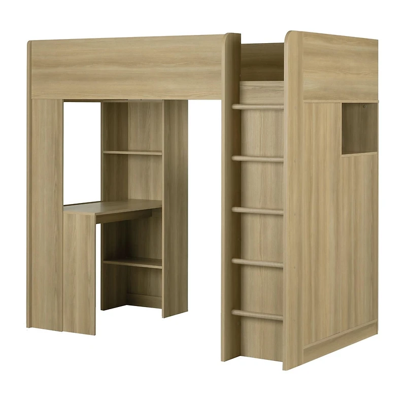 Lit mezzanine avec bureau de la collection Logik South Shore