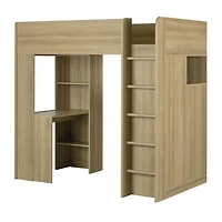 Lit mezzanine avec bureau de la collection Logik South Shore