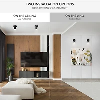4.5" Matte Black Convertible Wall or Ceiling Mount LED Integrated Track Lighting Spotlight with Pivoting Track Head