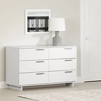 Commode 6 tiroirs pour Adult, fini Blanc solide, collection Cavalleri de Meubles South Shore