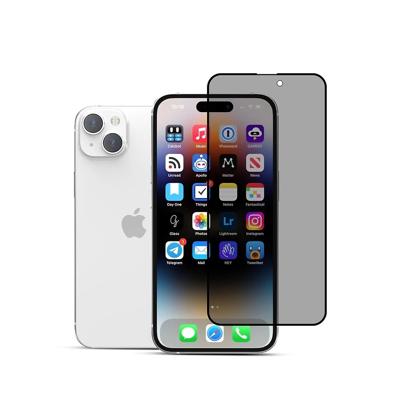 22 Cases Privacy Tempered Glass Screen Protector iPhone 15