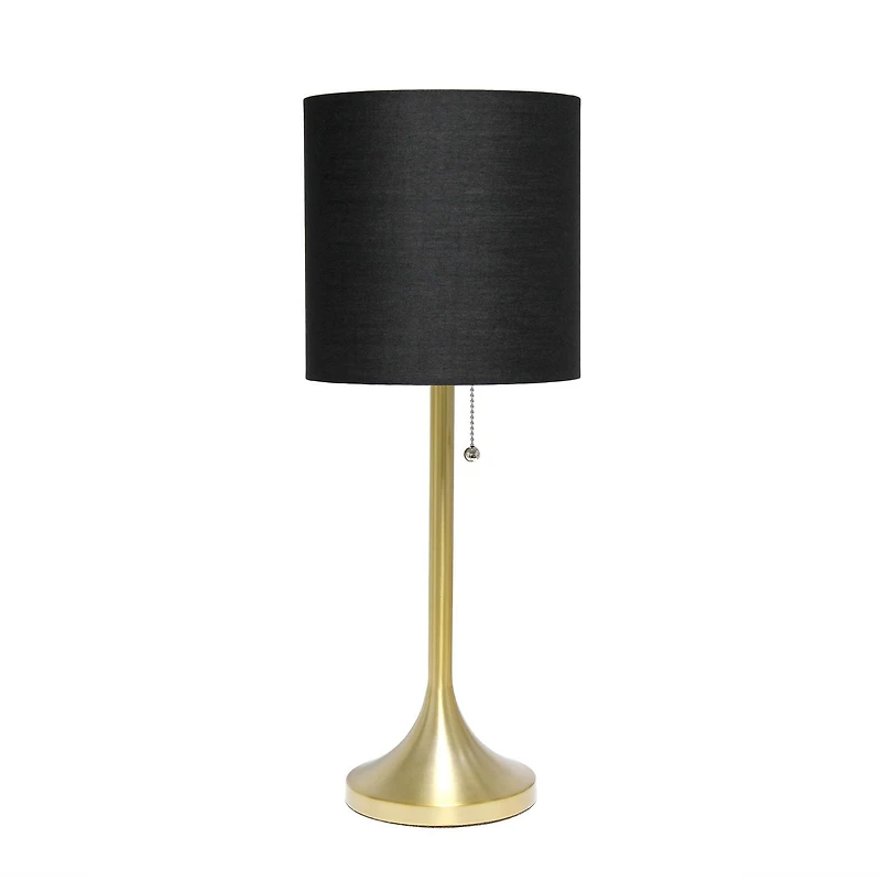 Simple Designs Tapered Table Lamp with Fabric Drum Shade