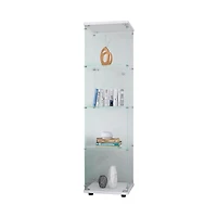 Noble House Glass Display Cabinet 4 Shelves with Door,white