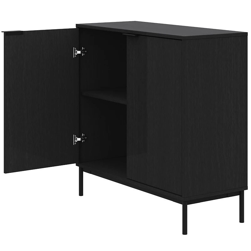 Armoire de rangement Nexera Slim à 2 portes, noire