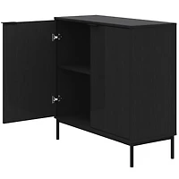 Armoire de rangement Nexera Slim à 2 portes, noire