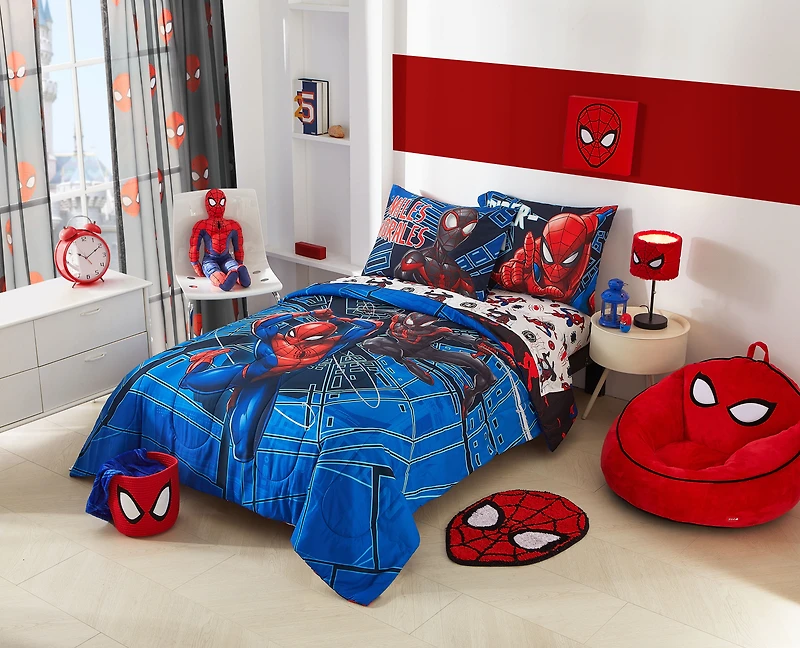Fauteuil pouf en mousse compressée Marvel Spiderman pour enfants, rouge