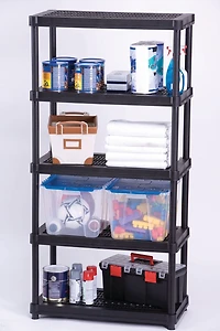 Ramtuff  5-Levels Plastic Shelving System 18'' x 36'' x 73"