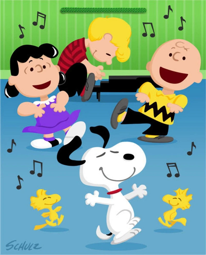 Paquet de sacs-cadeaux Hallmark de Noël, Peanuts (4 grands sacs de 13 po, 2 motifs) Snoopy, Woodstock, Charlie Brown et ses amis
