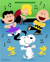 Paquet de sacs-cadeaux Hallmark de Noël, Peanuts (4 grands sacs de 13 po, 2 motifs) Snoopy, Woodstock, Charlie Brown et ses amis