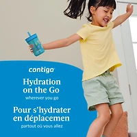 Contigo Kids Leighton Spill-Proof Tumbler with Straw, 14 oz (414 ml), Reusable Water Bottle, Juniper Forest Harvest
