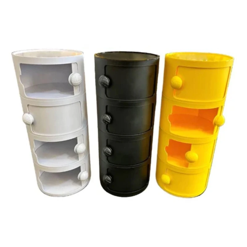 Rangement rond Alysa en noir à 4 niveaux