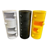 Rangement rond Alysa en noir à 4 niveaux