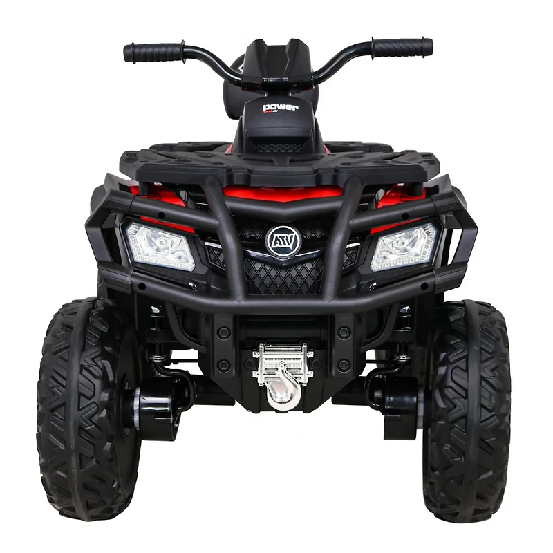 KidsVIP Titan Edition améliorée 24 V pour enfants 4 × 4 Quad avec pneus en caoutchouc, siège en cuir et musique