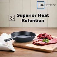 Mainstays 10.5" Round Non-Stick Pre-Seasoned Cast Iron Skillet, Black, Hand Wash Only
