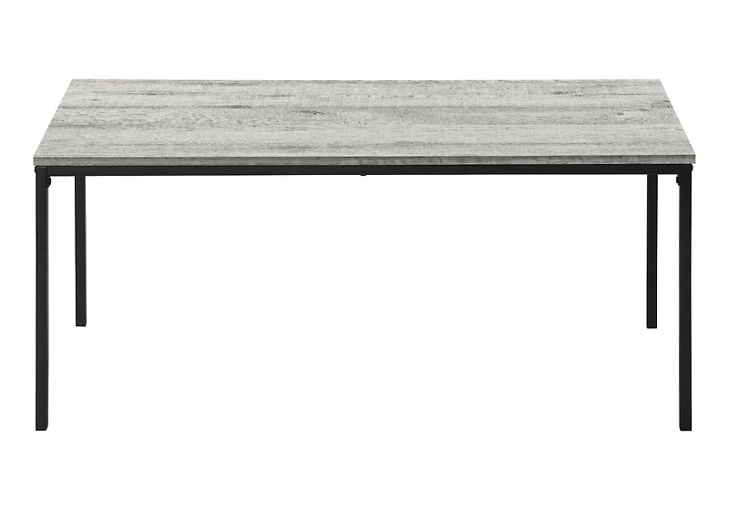 Monarch Specialties Table Set, 3pcs Set, Coffee, End, Black Metal, Grey Laminate, Contemporary, Modern