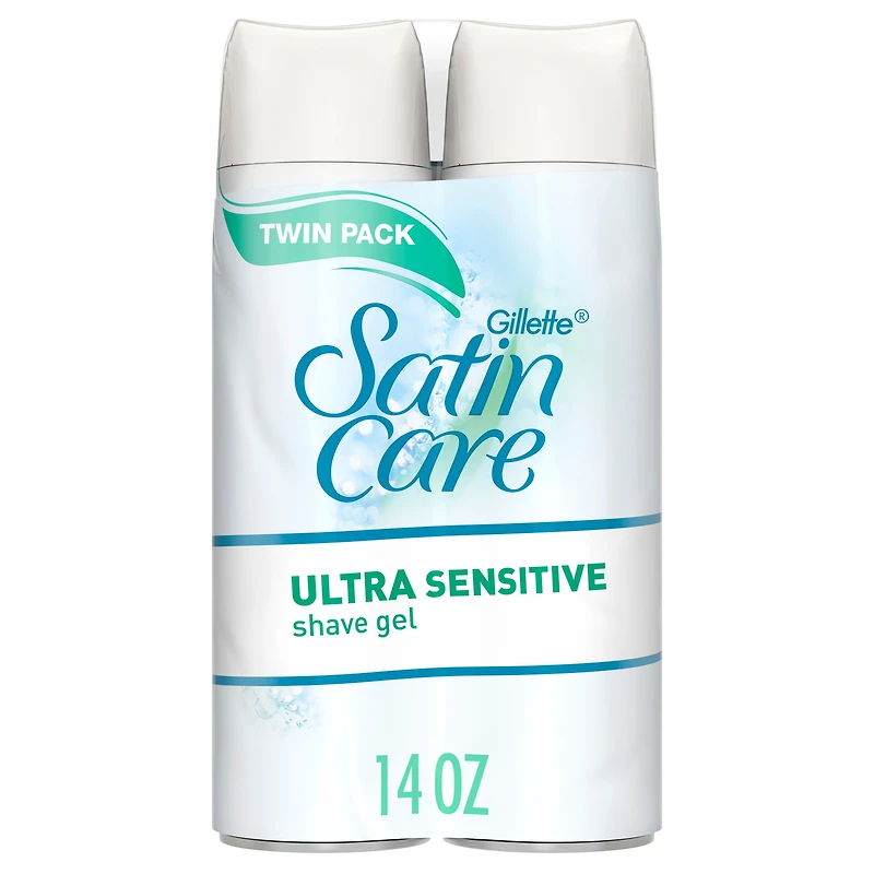Gillette Satin Care Ultra Sensitive Shave Gel twin pack, 396g