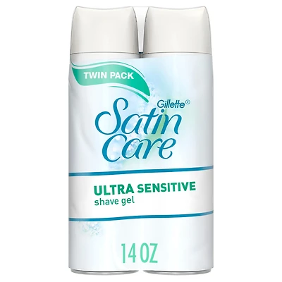 Gillette Satin Care Ultra Sensitive Shave Gel twin pack, 396g
