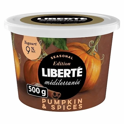 Liberté Méditerranée 9% Yogurt, Seasonal Edition Pumpkin & Spices, 500g