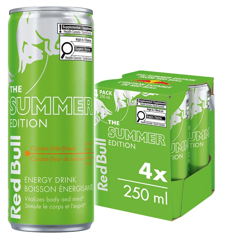 Red Bull Energy Drink, Summer Edition, 4x250ml, 4x250ML
