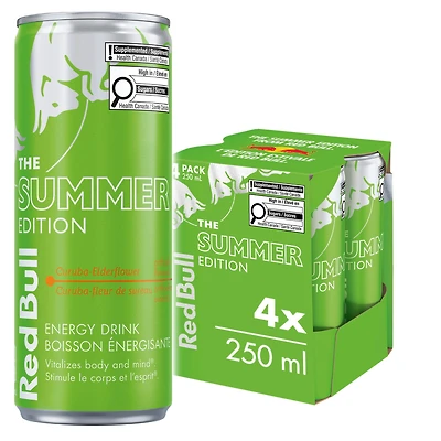 Red Bull Energy Drink, Summer Edition, 4x250ml, 4x250ML
