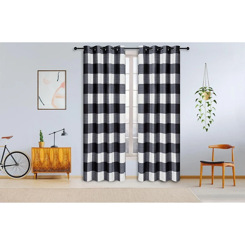 Safdie & Co. Rideau 2PK 84L Noircissant Tissé Noir Blanc