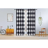 Safdie & Co. Rideau 2PK 84L Noircissant Tissé Noir Blanc