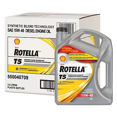 Shell Rotella T5 Synthetic Blend SAE 15W-40 Heavy Duty Diesel Engine Oil