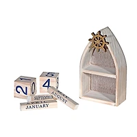 IH Casa Decor Boat With Ship Wheel And Calender