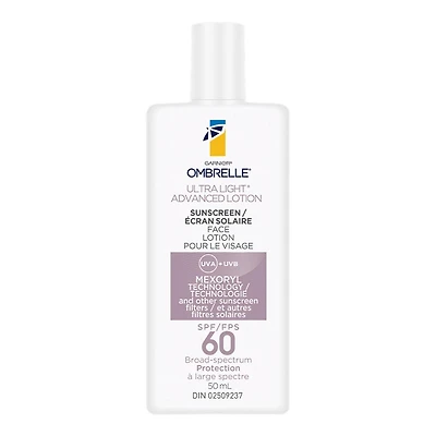 Ombrelle Ultra Light Advanced SPF 60 Sunscreen, 50 mL, Light Weight