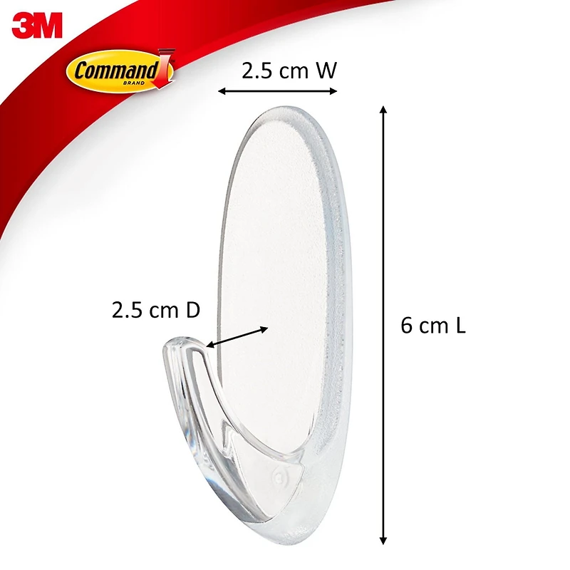 Command™ Outdoor Window Hook 17091CLRAWVPEF, Clear, Medium