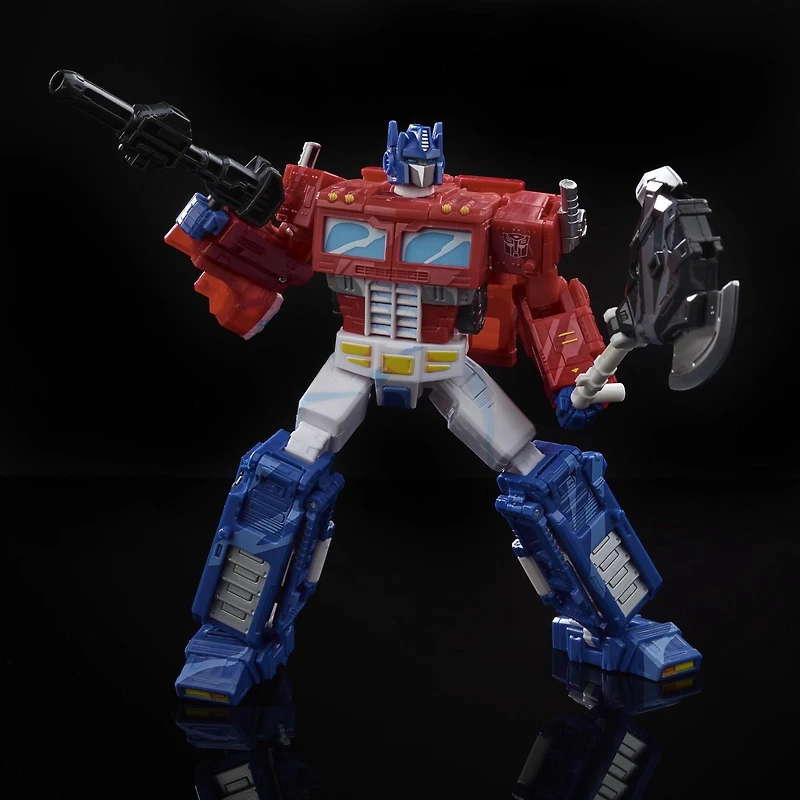 Transformers Toys Generations War for Cybertron 35th Anniversary Special Edition WFC-S65 Classic Animation Optimus Prime - Cel Shaded Deco
