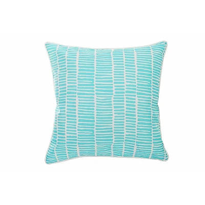 IH Casa Decor Cross Stripes Outdoor Waterproof Cushion Teal - Set of 2