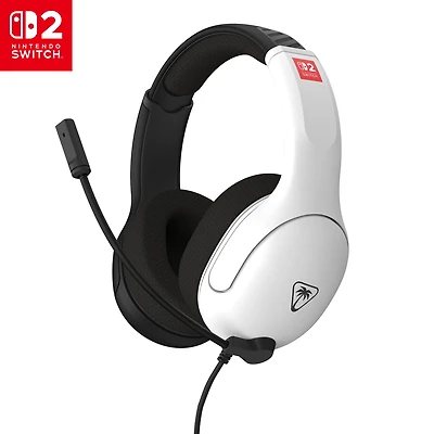 Casque de Gaming Filaire Turtle Beach Airlite Fit: Blanc Noir - Sous Licence Officielle pour Nintendo Switch 2, Nintendo Switch - Durable, Léger