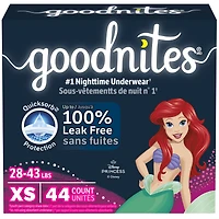 Goodnites Girls' Nighttime Bedwetting Underwear, Giga Pack, Size XS - XXL | 44-24 Count, Size XS - XXL | 44-24 Count