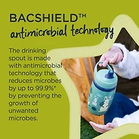 Bouteille d'eau isotherme Sportee Superstar pour tout-petits  de Tommee Tippee, INTELLIVALVE étanche et résistant aux secousses | Technologie antimicrobienne (9oz, 12+ mois, 1 compte) Vert