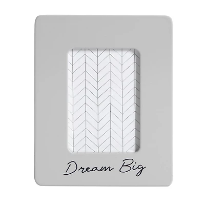 Cadre miniature avec l'expression "Dream Big" et ouverture pour photo de 6,4 x 8,9 cm Gris 10,2 x 12,7 x 1,59 cm