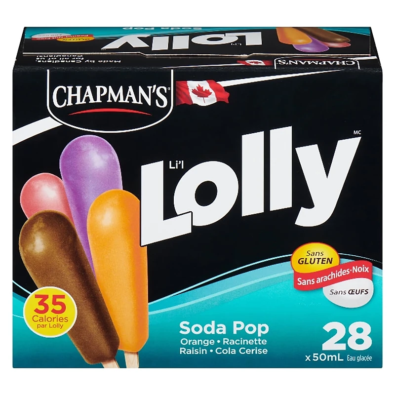 Chapman's Low Calorie Soda Pop Li'l Lolly in a Box 28 x 50 ml