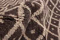 ECARPETGALLERY Tapis Noué à la Main pour Salon, Salle à Manger et Chambre à Coucher Marocain Collection Tangier 5'5" x 8'0" en Brun