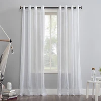 Mainstays Crushed Voile Window Curtains Panel Pair, Sheer crushed voile