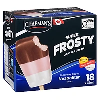 Chapman's Super Frosty Light Ice Cream Bars Neapolitan, 18x75ml, Chap Sup Frosty Choc Dip Neapolitan 18x75ml
