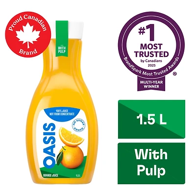 Orange Juice with Pulp, Not from Concentrate, 1.5 L