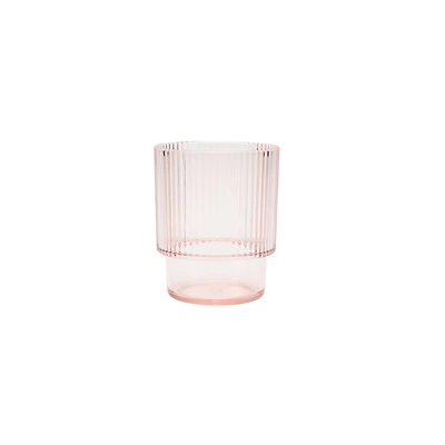 Hometrends Tinted Acrylic Ribbed Lowball Tumbler Assorted Colour, 1 pc, RIBBED LOWBALL