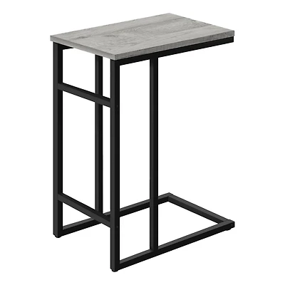 Monarch Specialties Accent Table, C-shaped, End, Side, Snack, Living Room, Bedroom, Metal, Laminate, Grey, Black, Contemporary, Modern