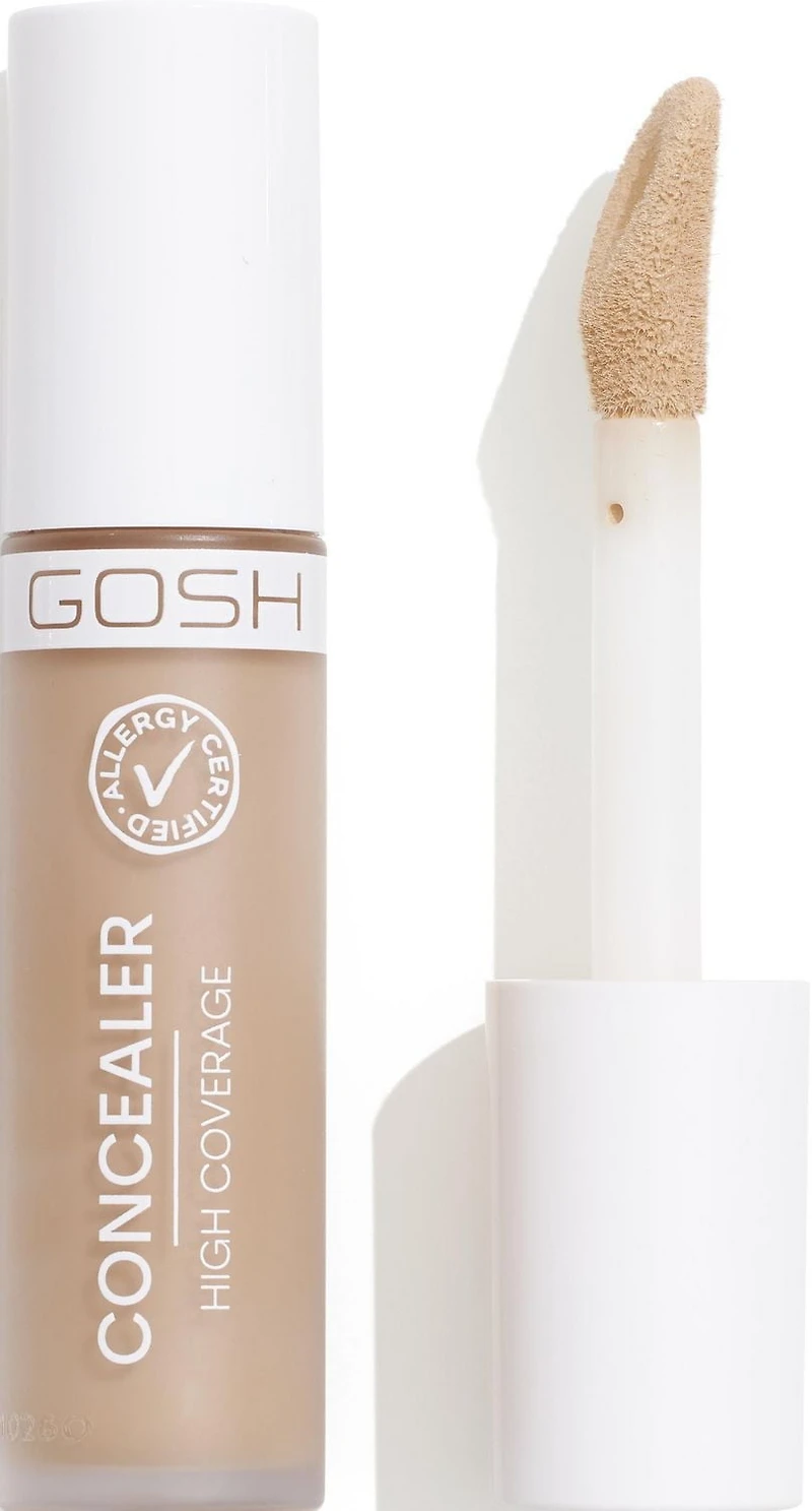 GOSH - CONCEALER HIGH COVERAGE -004 CONCEALER, Allergy Certified/Perfume Free/Vegan