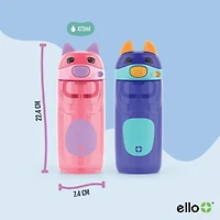Ello Ellies 16oz Plastic Water Bottle, <ul><li>16oz Capacity </li><li>Easy-to-use flip lid</li><li>All parts BPA free</li></ul>